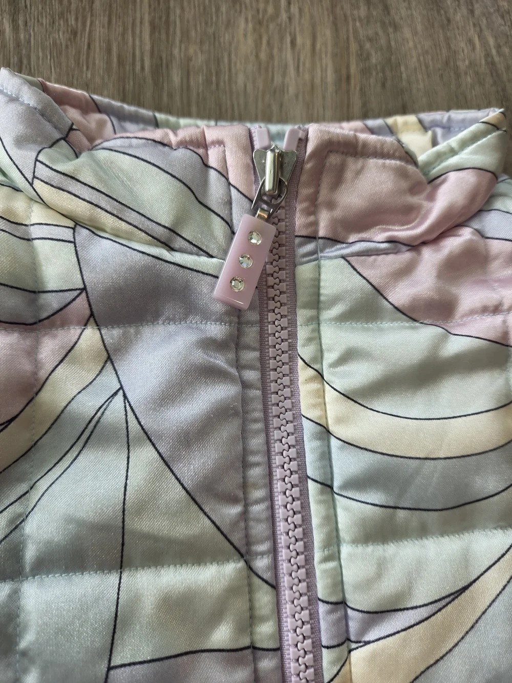 Vintage Gymboree Girls Pastel Swirl Puffer Jacket Size 5 Y2K Quilted Coat